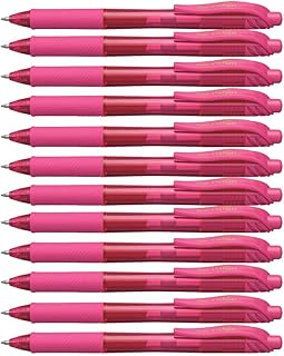 Pentel EnerGel-X - Bolígrafos retráctiles (12 unidades, punta de 0,35 mm), color rosa