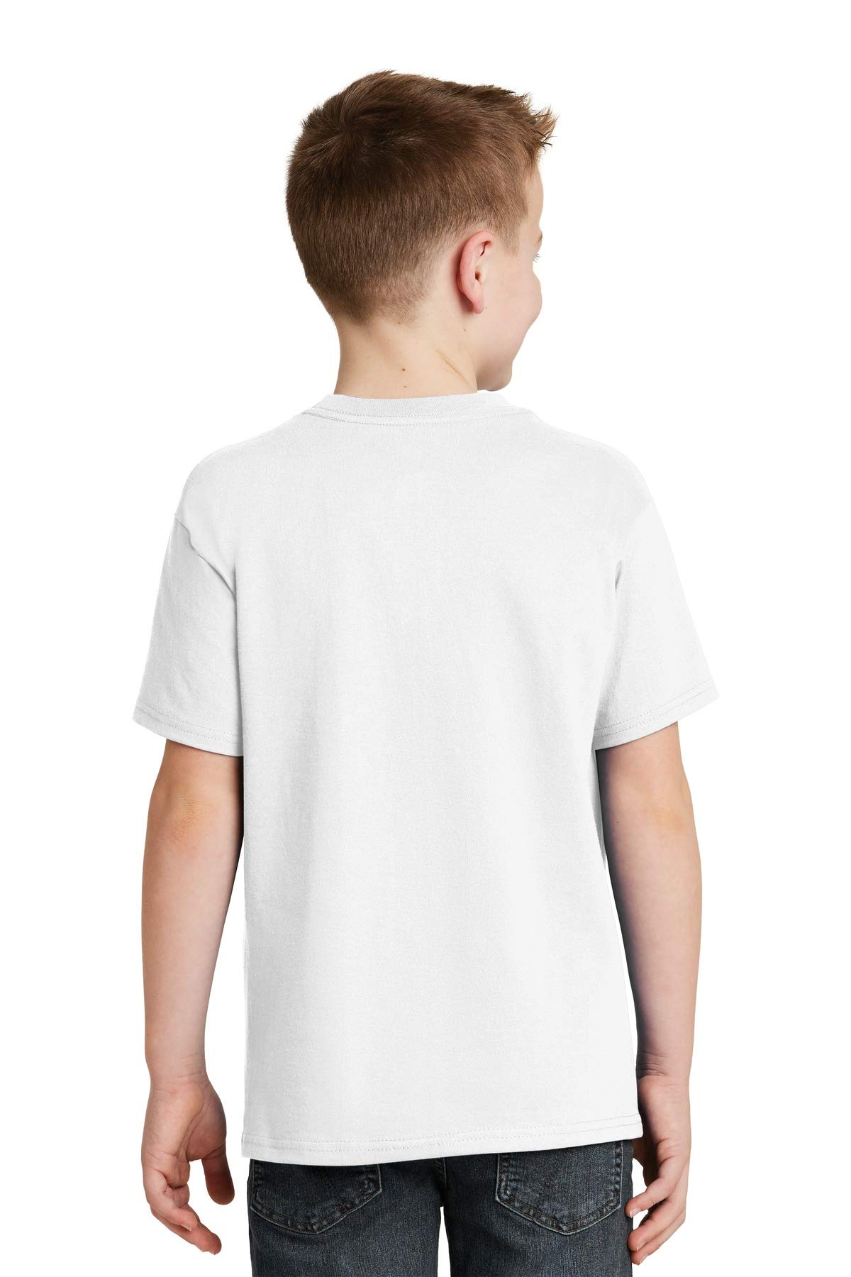 T-shirt di cotone da bambino autentica TAGLESS_White_S