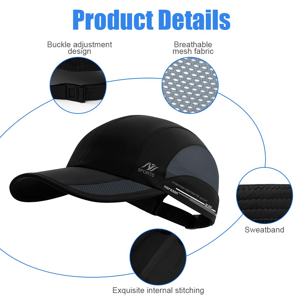 Basecap Unisex składana czapka baseballowa dla mężczyzn i kobiet, regulowana czapka na lato z daszkiem, ochrona przed słońcem, czapka baseballowa z siateczki, kapelusz przeciwsłoneczny do