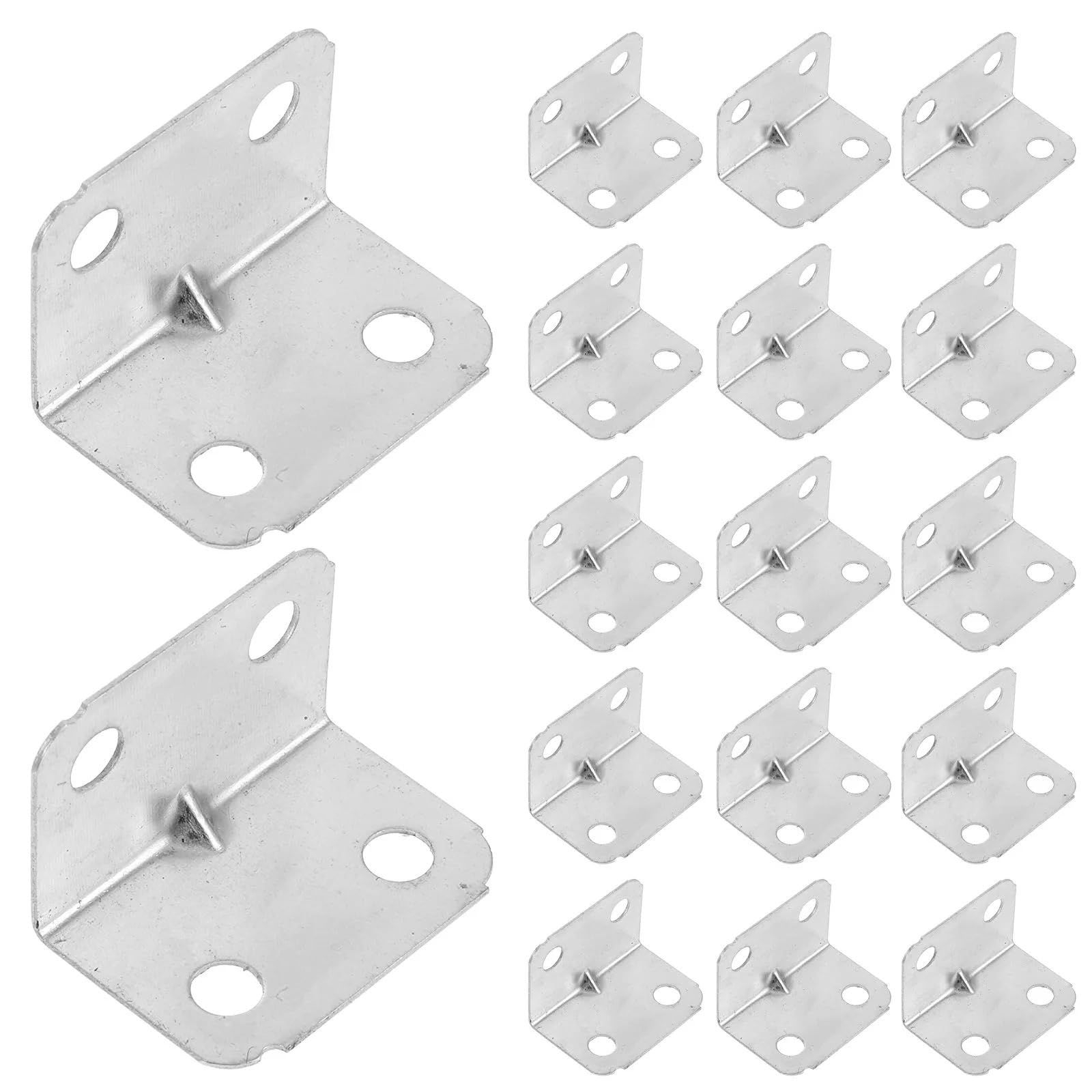 Cidegoo One Color Corner Code 100Pcs L Angle Brackets Small Corner Code Braces Metal Furniture Joint Connectors Table Chair Leg Fixing Hardware