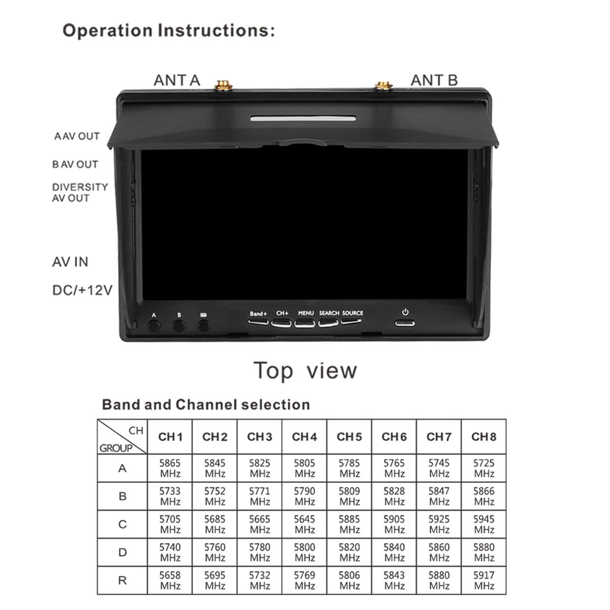 Amazon.co.jp: 5.8G 40CH 7インチ LCDスクリーン FPVモニター DVR機能