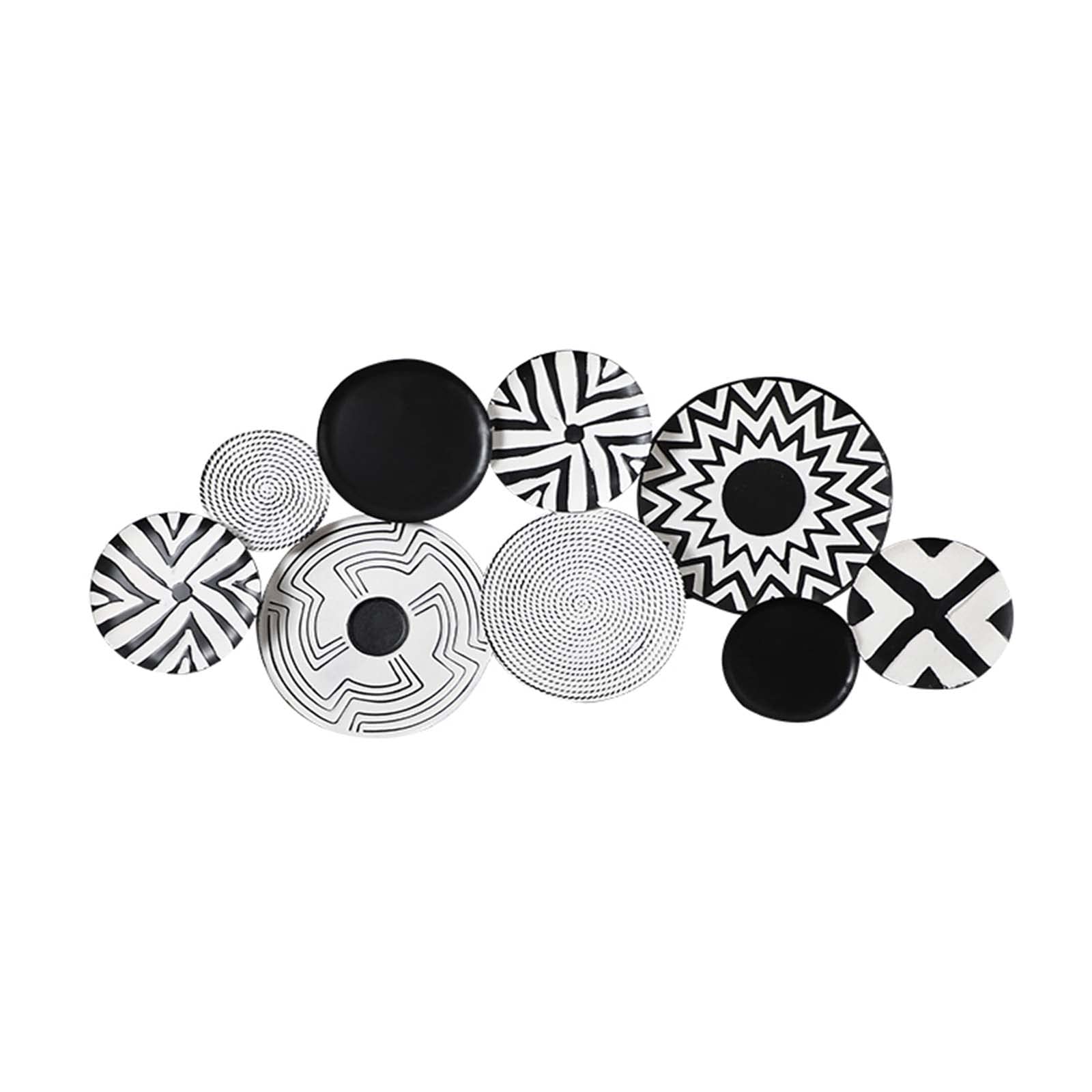 Decoración De Pared De Metal Decoración De Pared De Hierro Simple Nórdica Hecha A Mano Decoración De Pared De Fondo Tridimensional Decoración De Restaurante De Casa En Blanco Y Negro Clásico