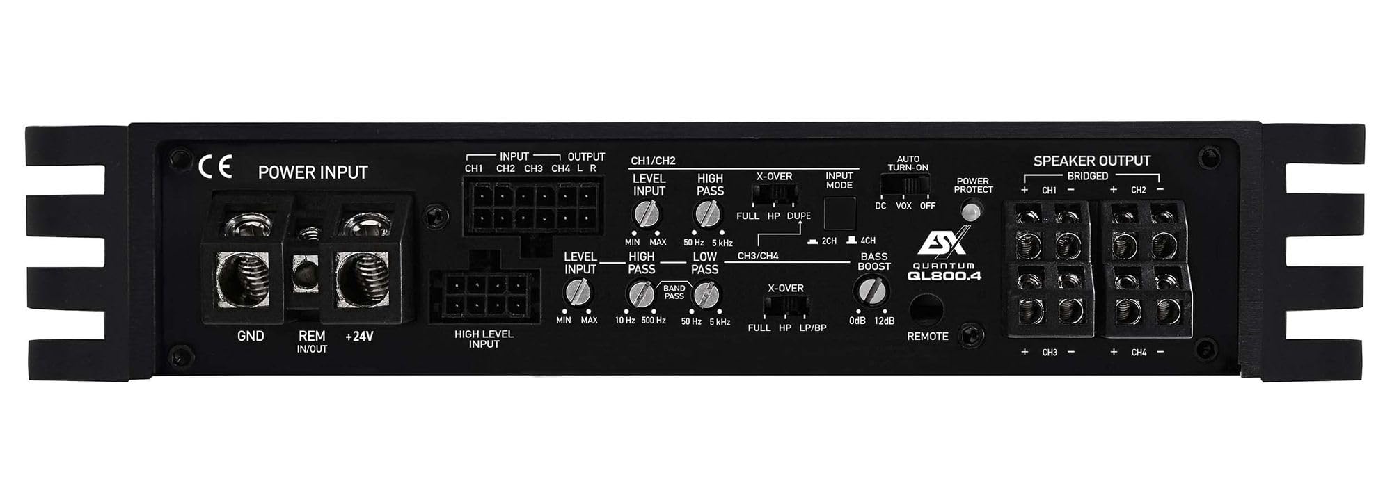 ESX QL800.4 | 4-Kanal Class D Digital Verstärker 800 Watt RMS Ausgangsleistung in schwarz