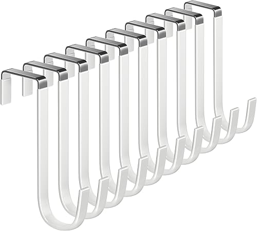 Miniatura 15 de Ganchos de metal para puerta con revestimiento de plástico de 10 pulgadas para puerta de 0.5 a 1 3/8 pulgadas, 4 piezas de resistente toalla K: WT