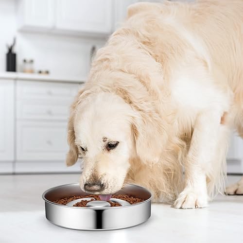 Miniatura 7 de Cuenco de acero inoxidable antideslizante para perros, 4 tazas de metal para perros medianos y grandes, divertido cuenco de agua para perros