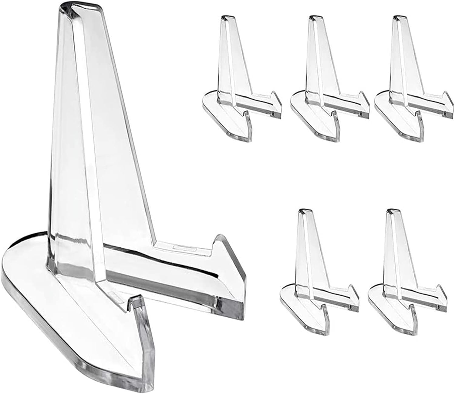 BOMEKS Acrylic Easel Stands, 6 Pack Acrylic Display Stands Clear Mini