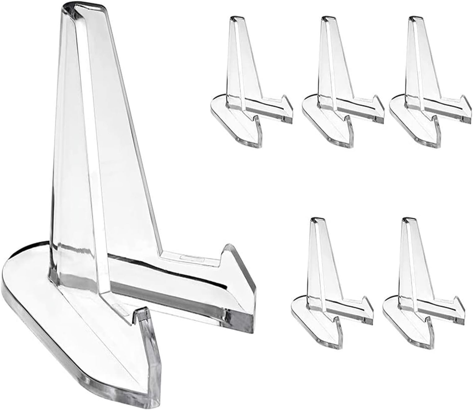 BOMEKS Acrylic Display Stands, 6 Pack Mini Easel Holders for Display Pictures, Photo and Artworks