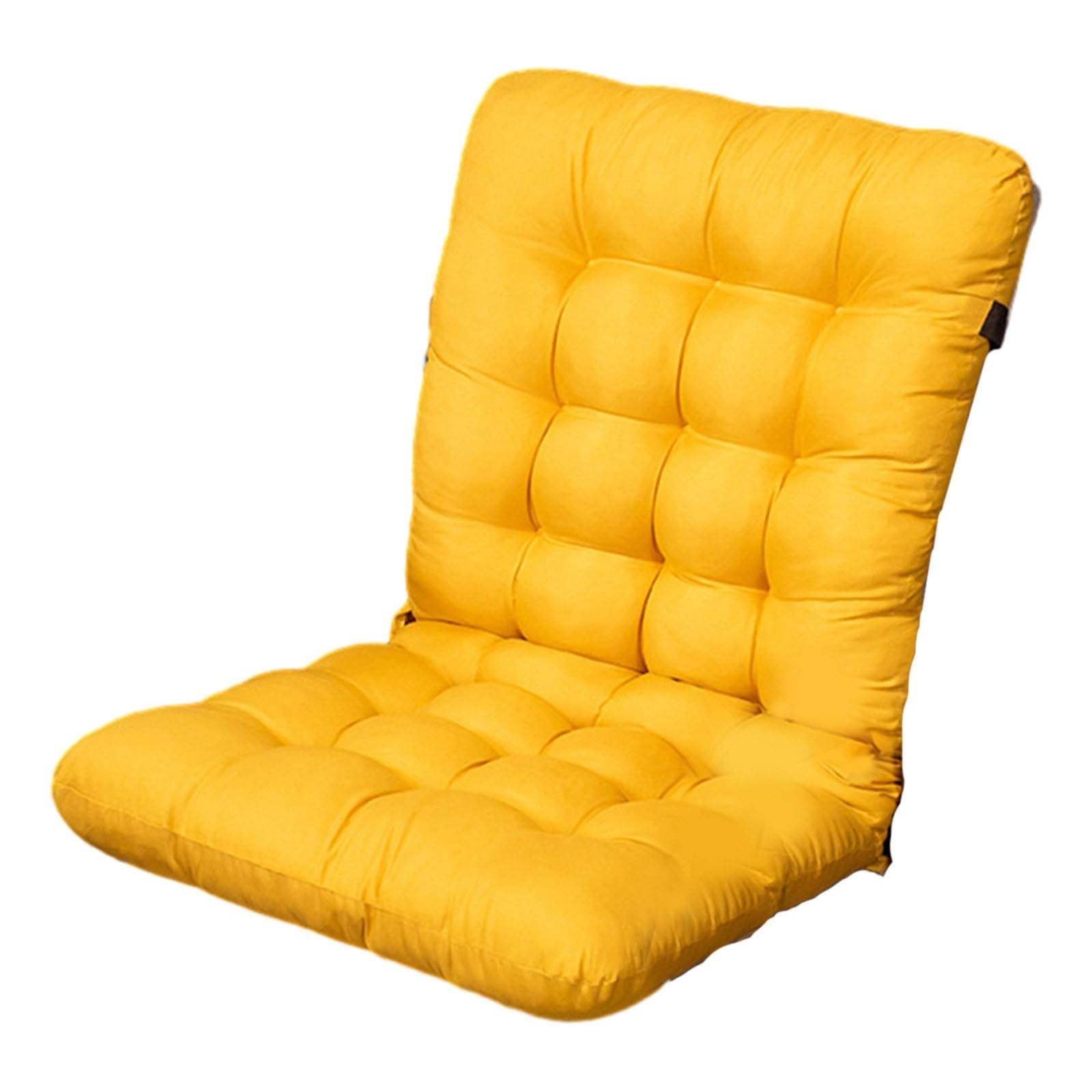 HMifjUM Garden Chair Cushions with Backs, Rocking Chair Cushions Outdoors/Indoors Waterproof Soft Seat Pads, Premium Tufted Cushion Pads, Rocking Chair Pads High Back (Yellow, 45 * 100cm) — image 1