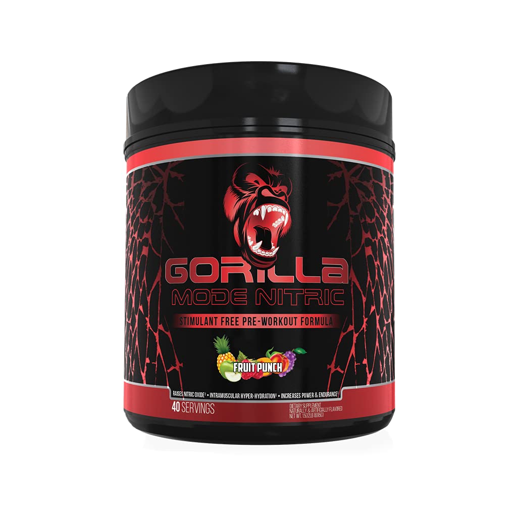 Gorilla Mode Nitric Stimulant Free Pre-Workout – Best Tasting and Most Effective Stimulant Free Pre-