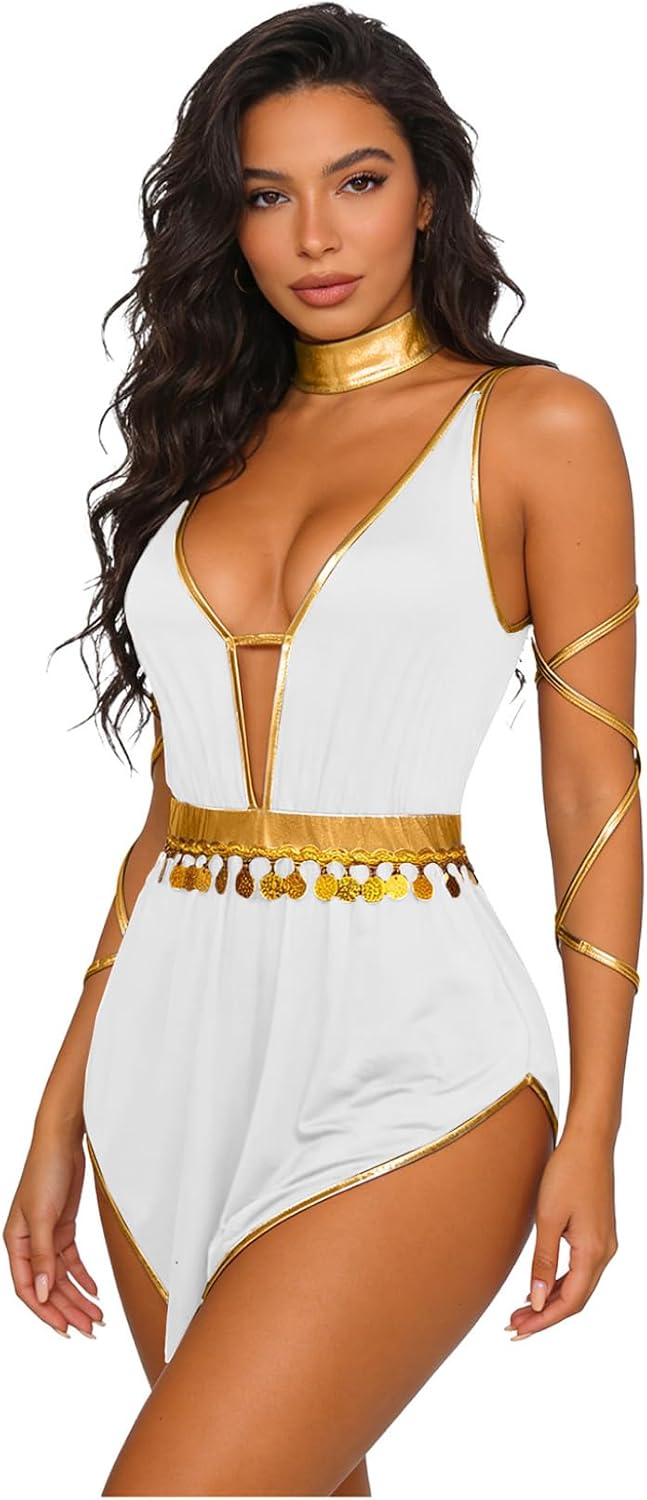 Womens Sexy Greek Princess Costumes Greek Goddesses Cleopatra Dress Cosplay Toga Outfits