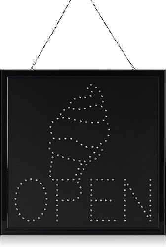 Miniatura 2 de Señales de yogur con cono de helado abierto, letrero de luz de movimiento de negocios de neón, animado, encendidoapagado, con cadena 19191 Blt308