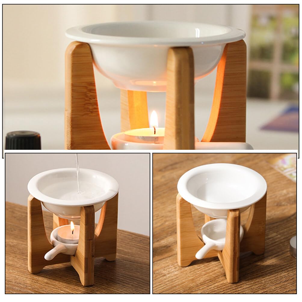 Duftlampe Aus Keramik & Bambus – Mit Teelicht Für ätherische Öle & Duftwachs