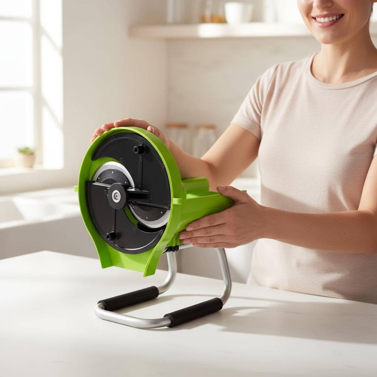Qianly de Verduras Manual Rebanador Mandolina con de Acero Inoxidable Ahorra en Preparaciones Adecuado para Cocina Diaria Preparación de Ensaladas Aperitivos Hogar