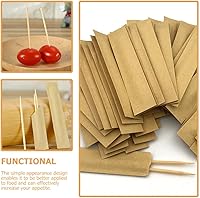 Vista 5 de Yardwe 1 caja de palillos de dientes de frutas, palillos de dientes redondos de madera natural, palillos de dientes de dientes de frutas, palillos