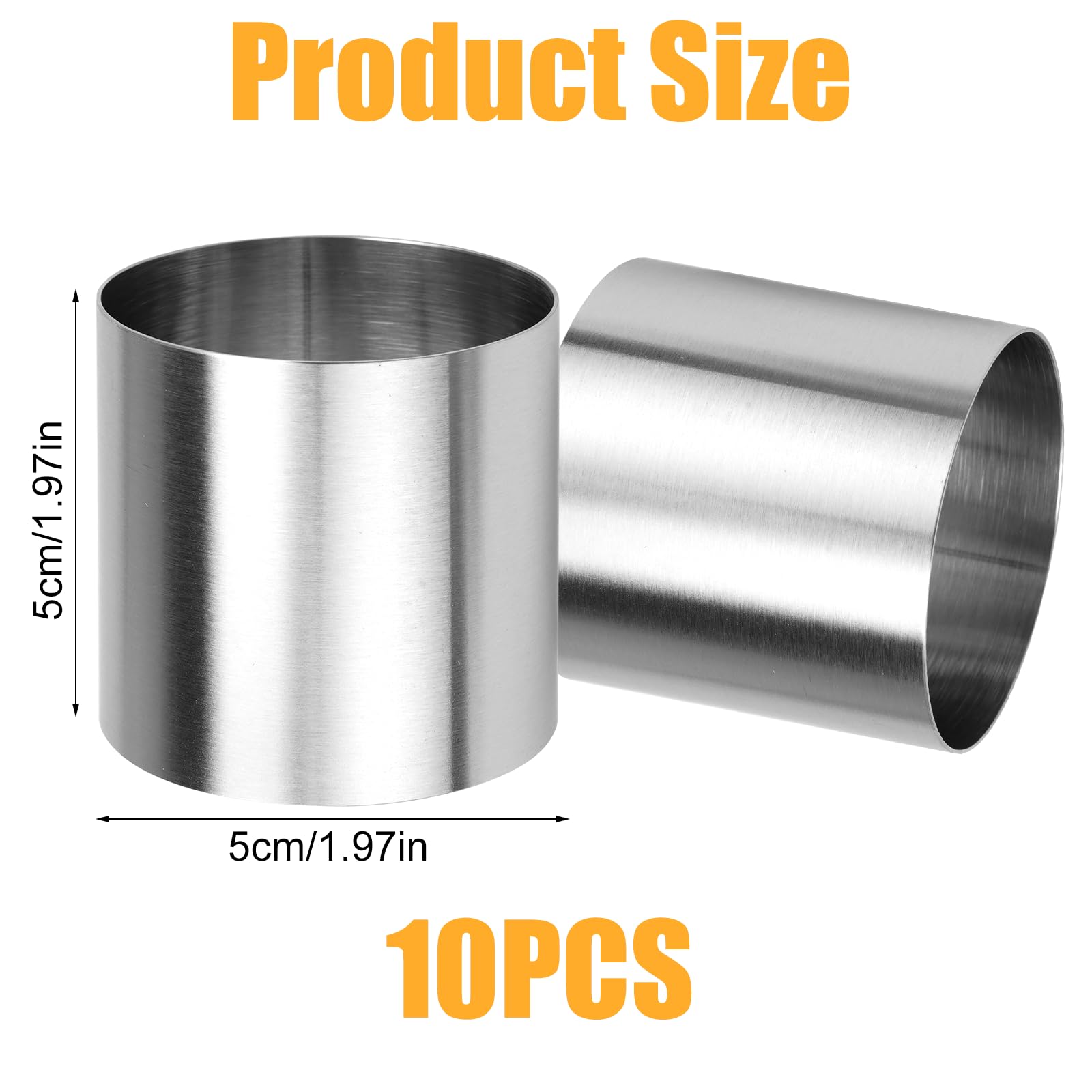 Set 8 Coppapasta Tondi In Acciaio Inox - 5 Cm, Per Torte, Mousse E Sushi - Foto 8