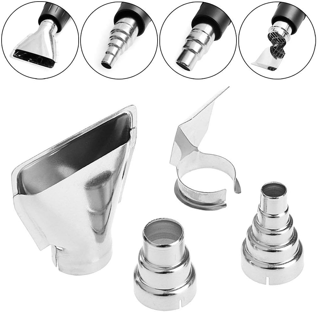 Heat Gun Nozzles Kit, Stainless Steel Hot Air Gun Attachments for Hot Air Gun Soldering Station Nozzle Tool, Heat Gun Nozzle Attachments
