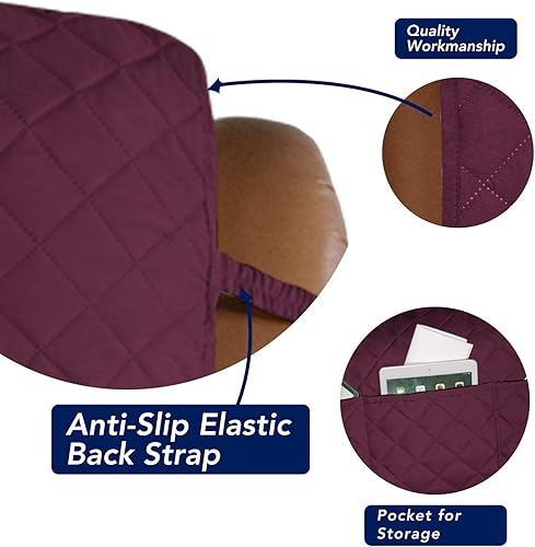 Miniatura 3 de PureFit - Funda acolchada reversible para sofá, funda protectora para muebles resistente al agua y lavable, con relleno de espuma, base