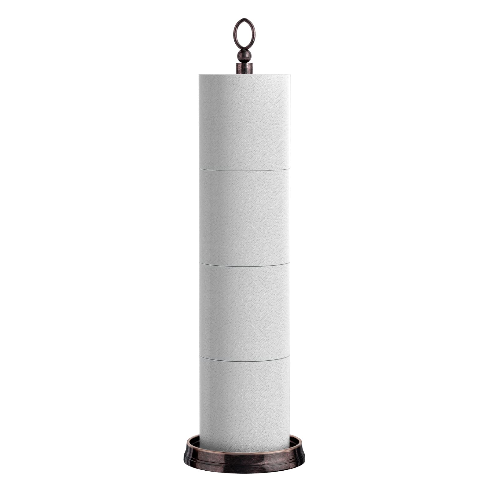 Heavy Weighted Toilet Paper Holder (with Reserve Function) Free Standing Toilet Paper Storage，Spare Toilet Paper Roll Holder Storage Stand for Bathroom Total Height 22.5" ，Oil Rubbed Bronze