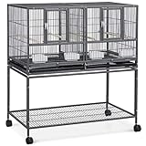 Étagère de rangement : L'étagère de rangement supplémentaire vous aide à garder les outils de nettoyage des cages à oiseaux, les graines pour oiseaux et les jouets à portée de main.