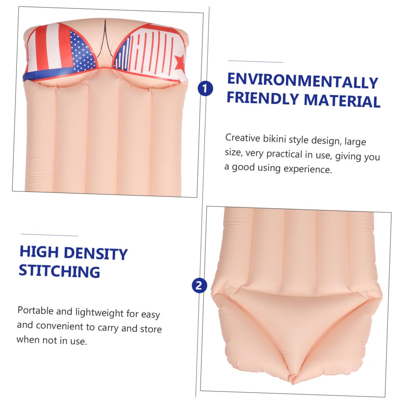 YARNOW Cama Flotante Inflable Estilo Bikini para Natación Colchoneta de Playa Inflable Colchoneta Flotante de Natación para Piscina y Playa