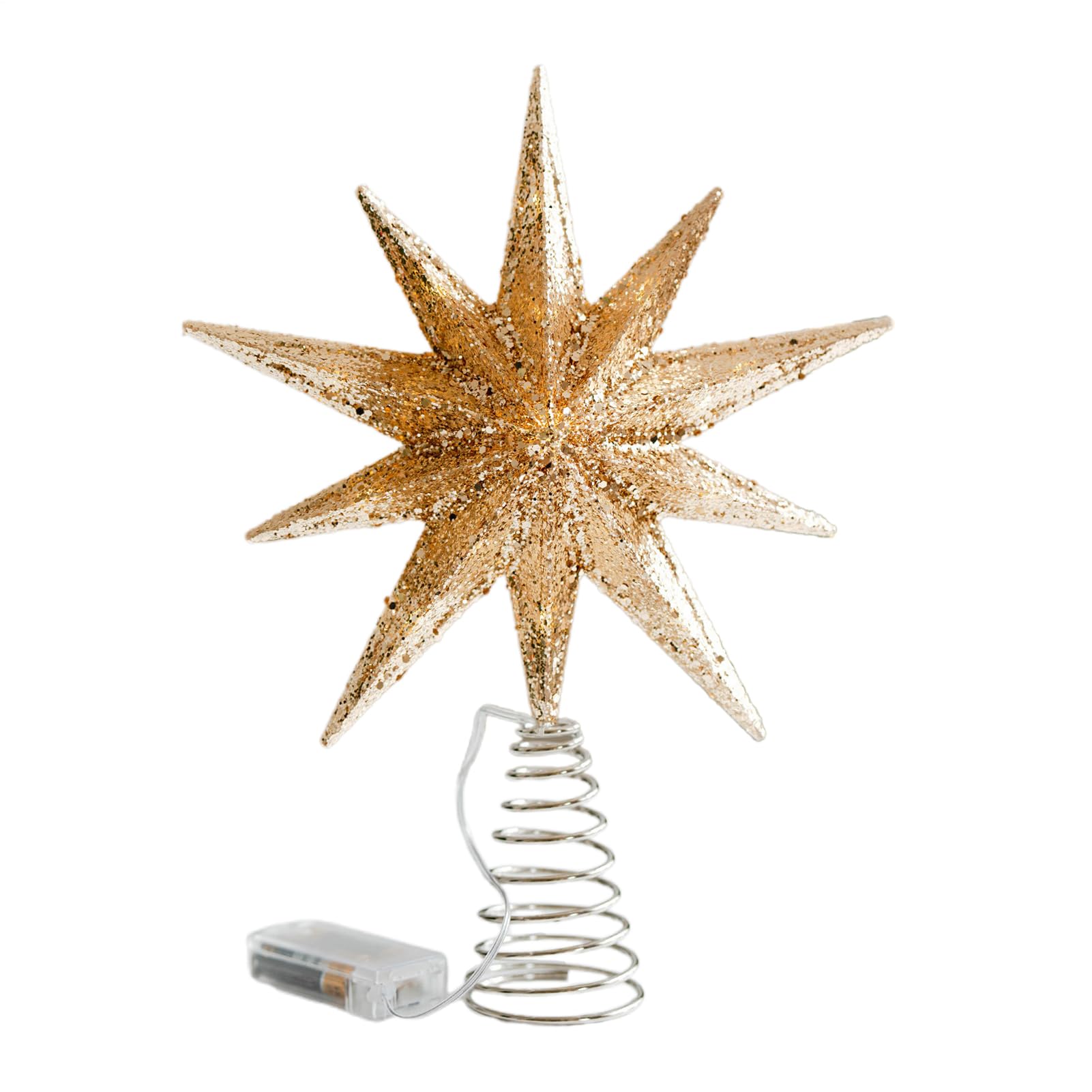 Estrella para árbol de Navidad de fácil montaje que evita caídas con luz LED