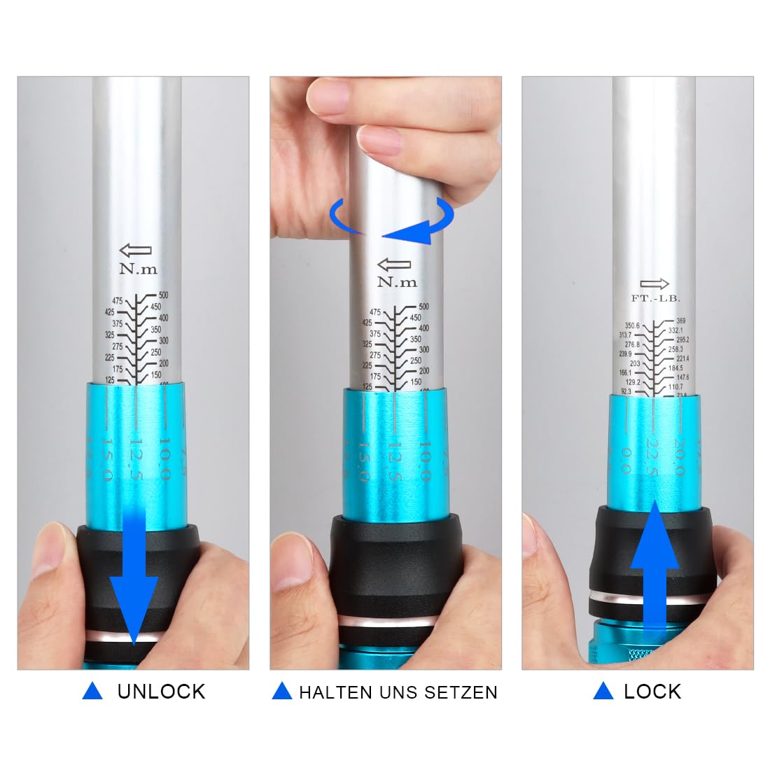 Awang Chiave dinamometrica 3/4 pollici 100-500Nm | Precisione ±3% | Strumento chiave pneumatici per camion, moto, qualità industriale