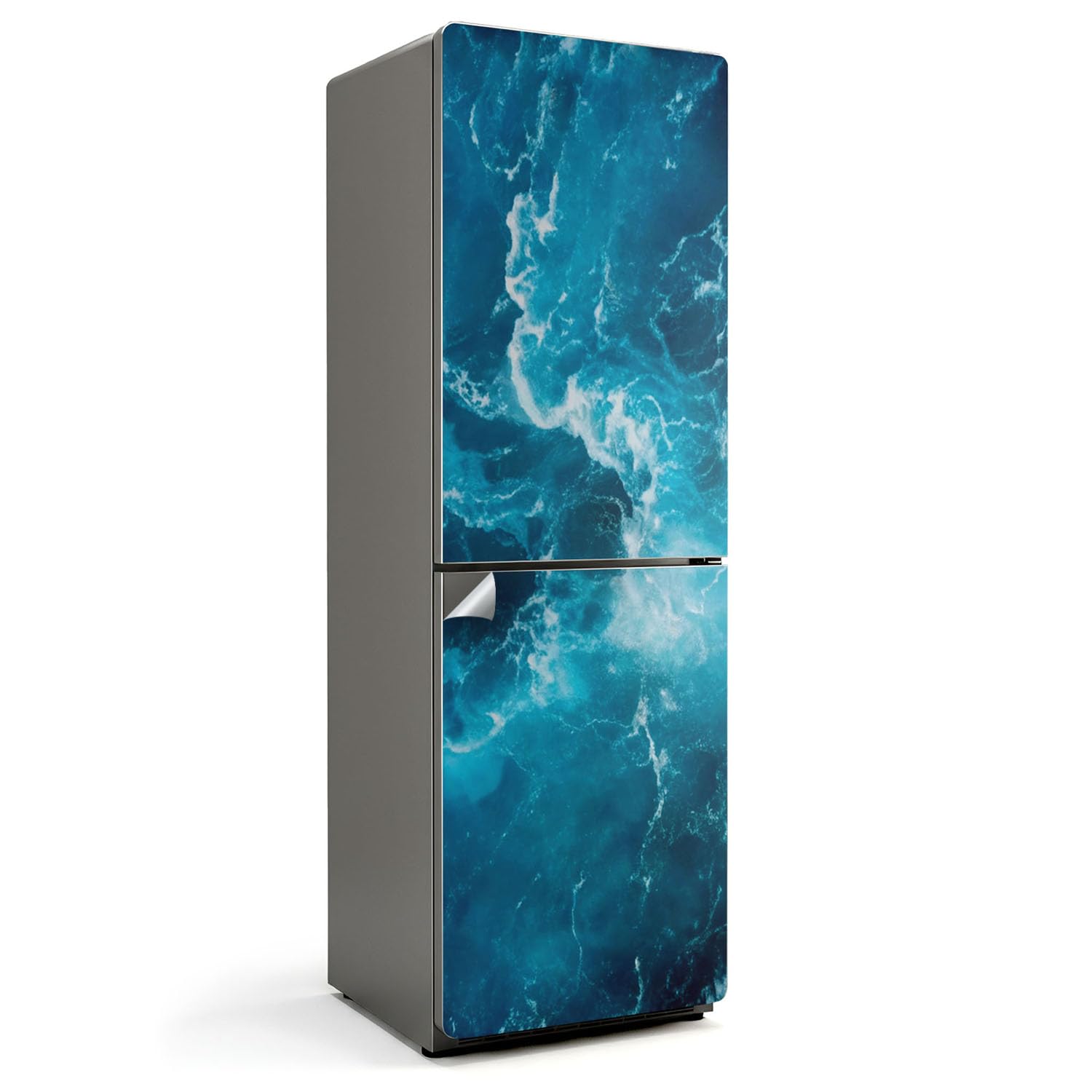 Pegatinas para frigorífico de 60x190 cm decorativas cocina vinilo impermeable olas del mar