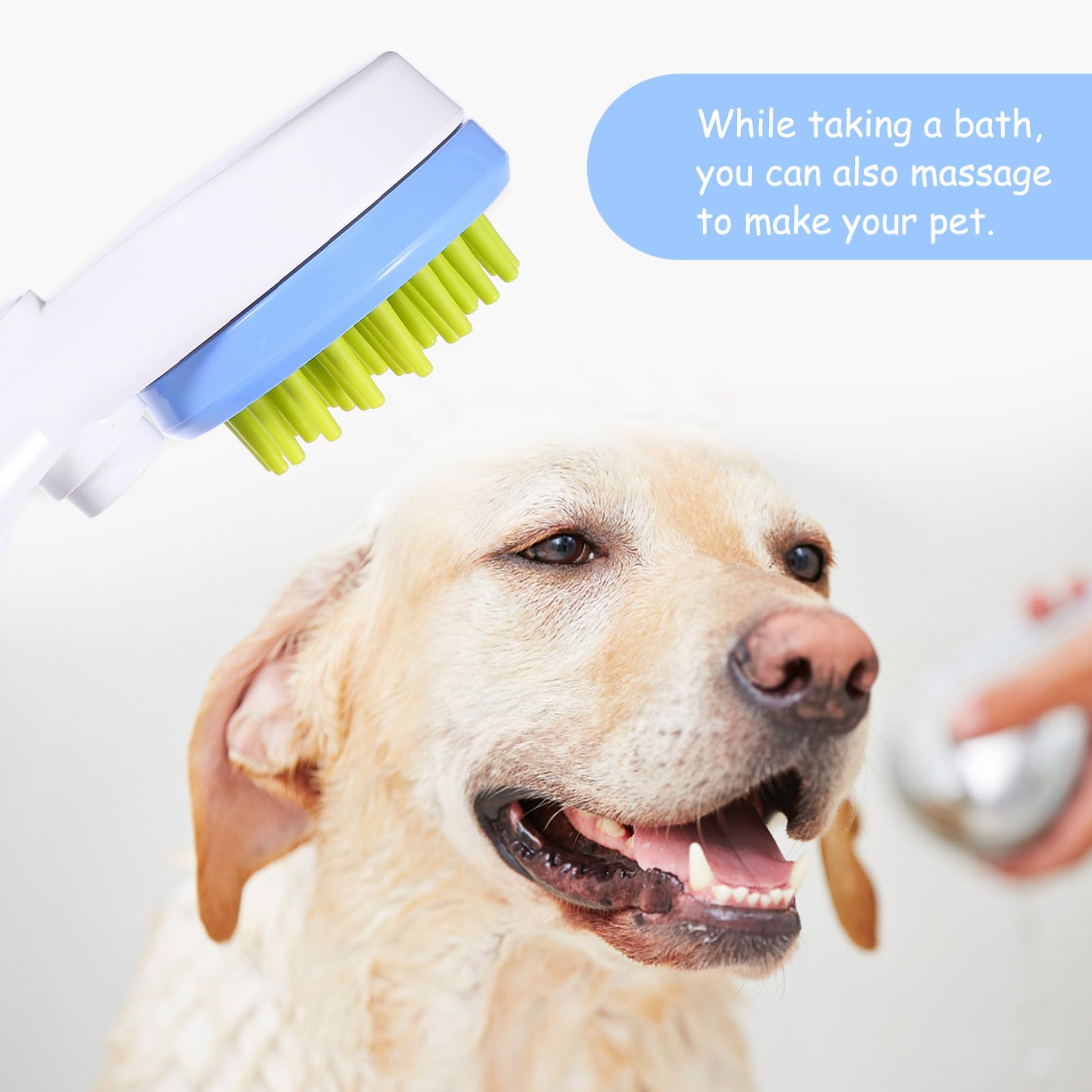 Rociador de Ducha para Perros con Cepillo Multi-funcional de Abs, Accesorio Cómodo Cuidado de Mascotas y Limpieza Eficaz de Patas
