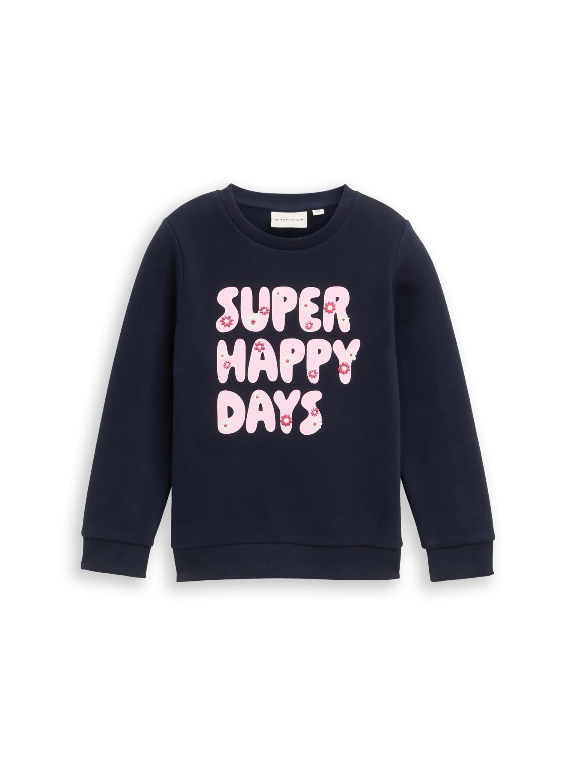 Tom Tailor Mädchen 1048669 Kinder Sweatshirt mit Glitzer-Print (1er Pack)