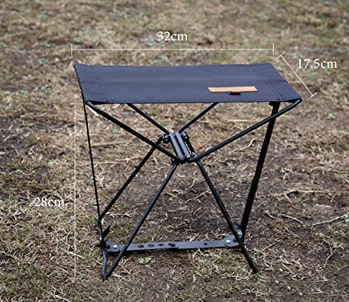 Smore-Iron-Compact-Camping-StoolCompact-Portable-Folding-StoolOne-Step-Installation-600D-Oxford-Cloth-Lightweight-and-Sturdy-for-Outdoor-Walking-Hiking-Gardening-Fishing-BBQ-Black