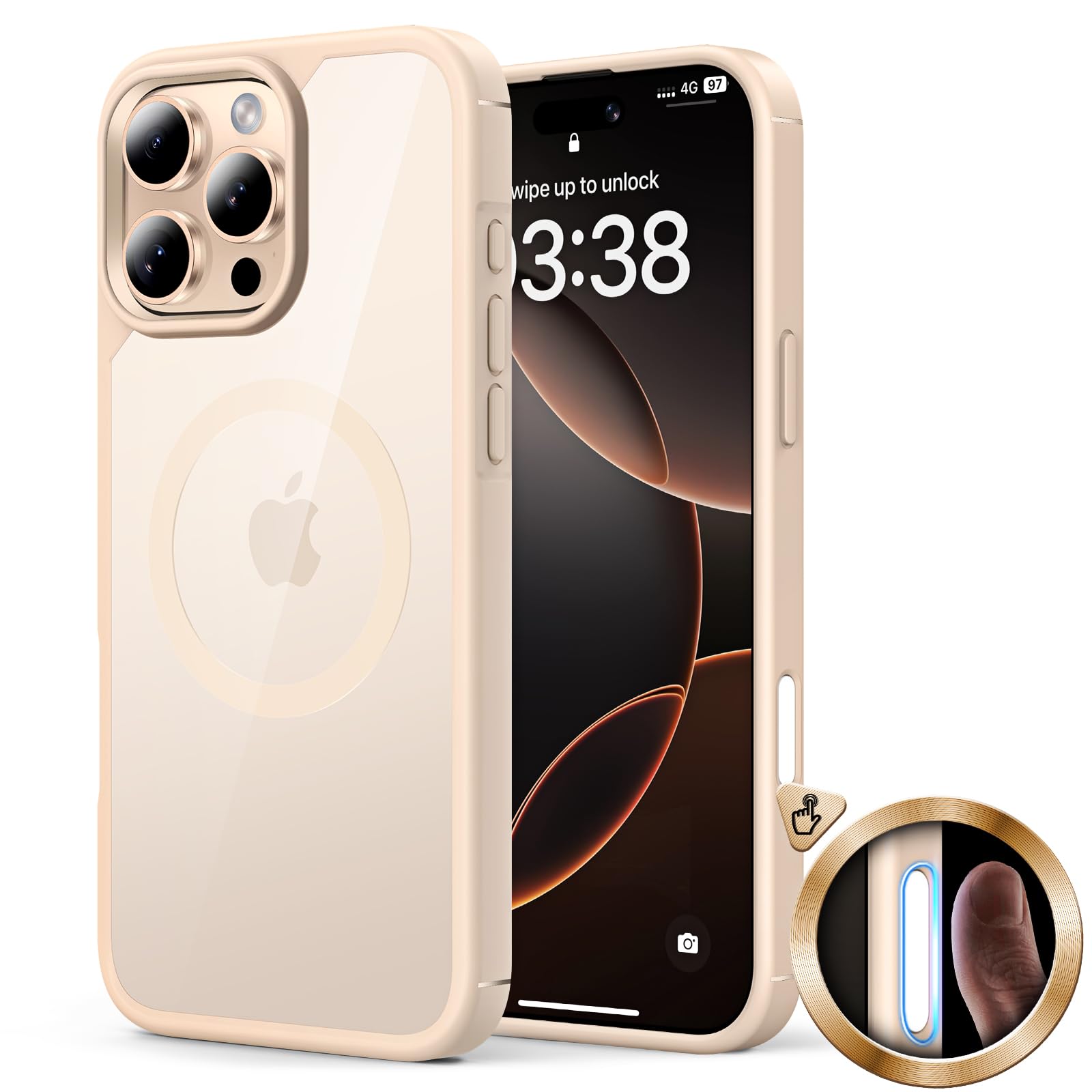 TAURI Funda para iPhone 13/iPhone 14, Compatible con MagSafe [No amarillea] con Vidrio Templado, Carcasa Nueva para iPhone 13/iPhone 14,Funda Ultra Fina antichoque - Transparente — view 50
