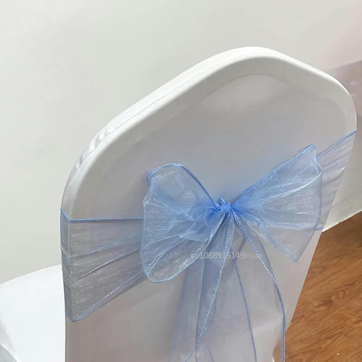 50/10pcs Organza Chair Sashes Knot Bands Bows for Party Banquet Event Country Decoration-Light Purple-10 Pcs (Black 50pcs)