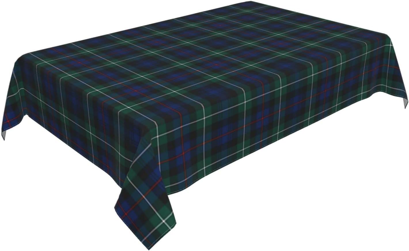 Tablecloth Rectangle Clan Mackenzie Blue and Green Scottish Tartan Polyester Fabric Table Cloth, Water Resistant & Wrinkle Free Table Cover for Kitchen and Dining Room Tabletop 54"x72" (4-6 Seats)