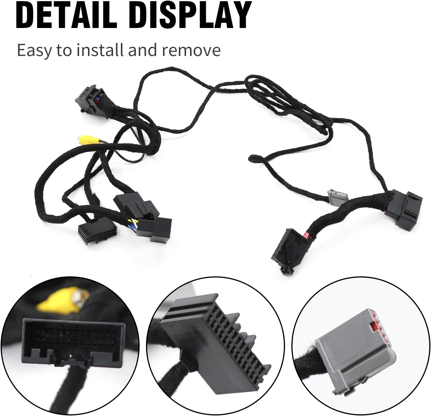 HC3Z 19A387 B 4 to 8Inch PNP Conversion Power Harness Kit, Replacement for Ford Edge Fusion (Factory Auto Climate) Super Duty Mustang, Replaces HU5Z 19A387 A