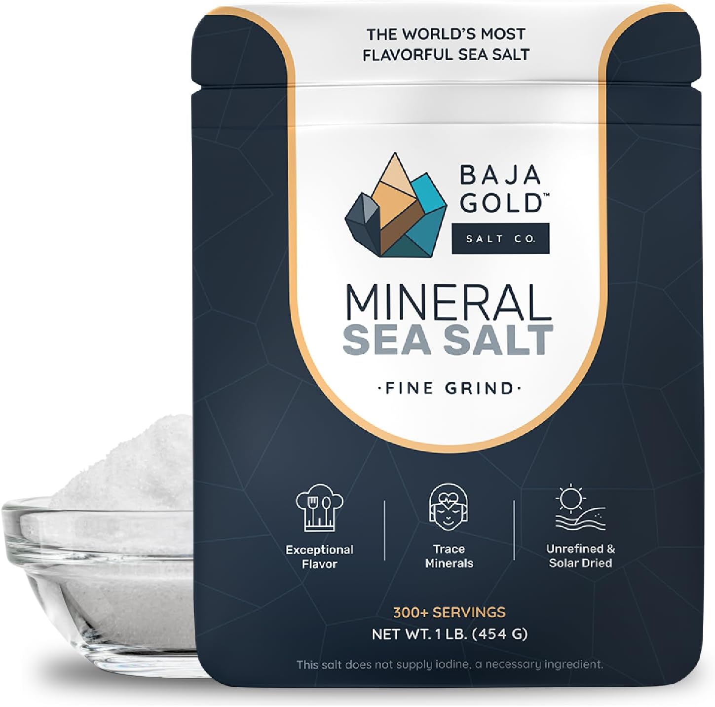Baja Gold Fine Grind Kosher Mineral Sea Salt, 1 Lb.