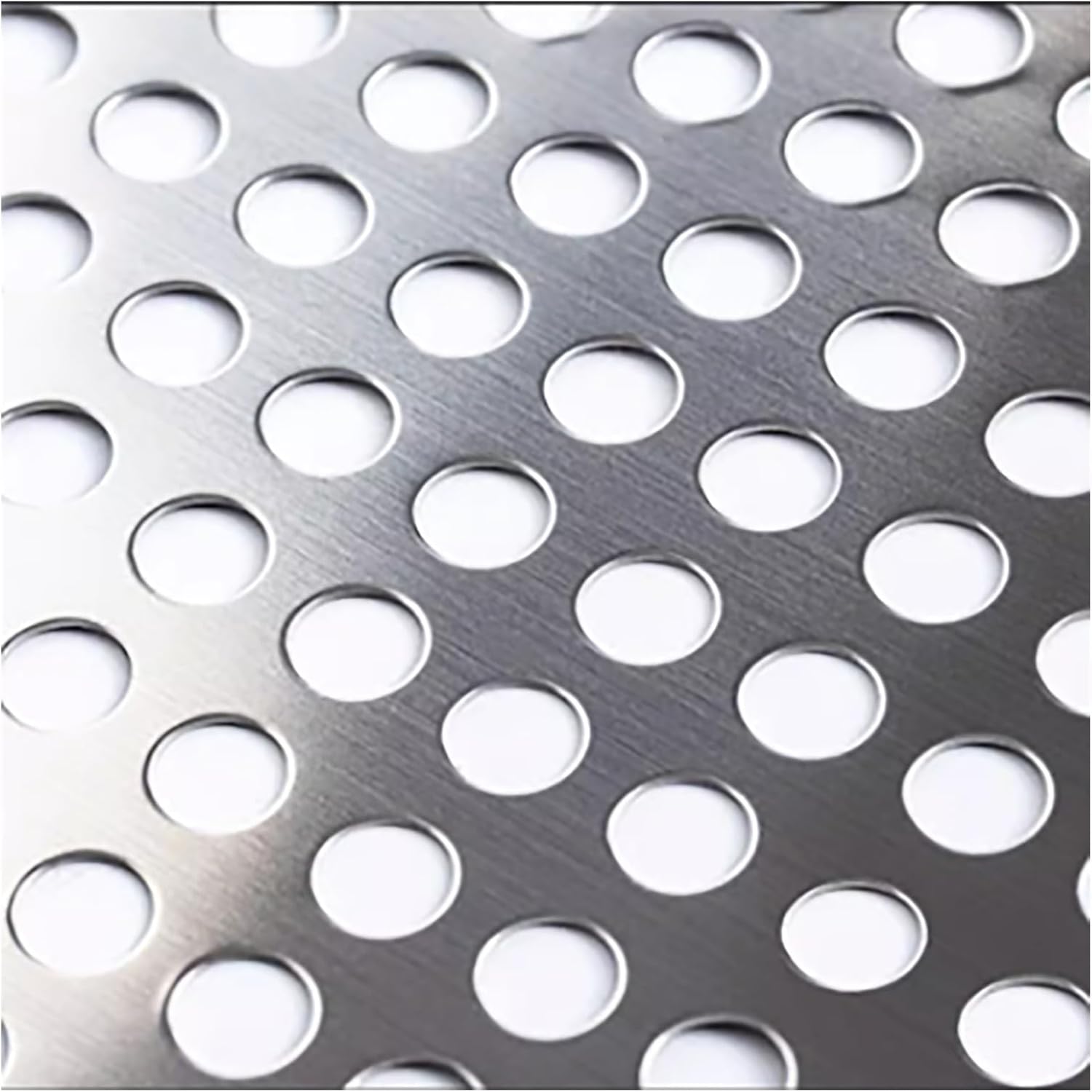 304 Stainless Steel Perforated Metal Sheet, 50x200cm Decorative Mesh Plate with 8mm Holes, Durable Screen for DIY Projects, Ties & Gloves Included