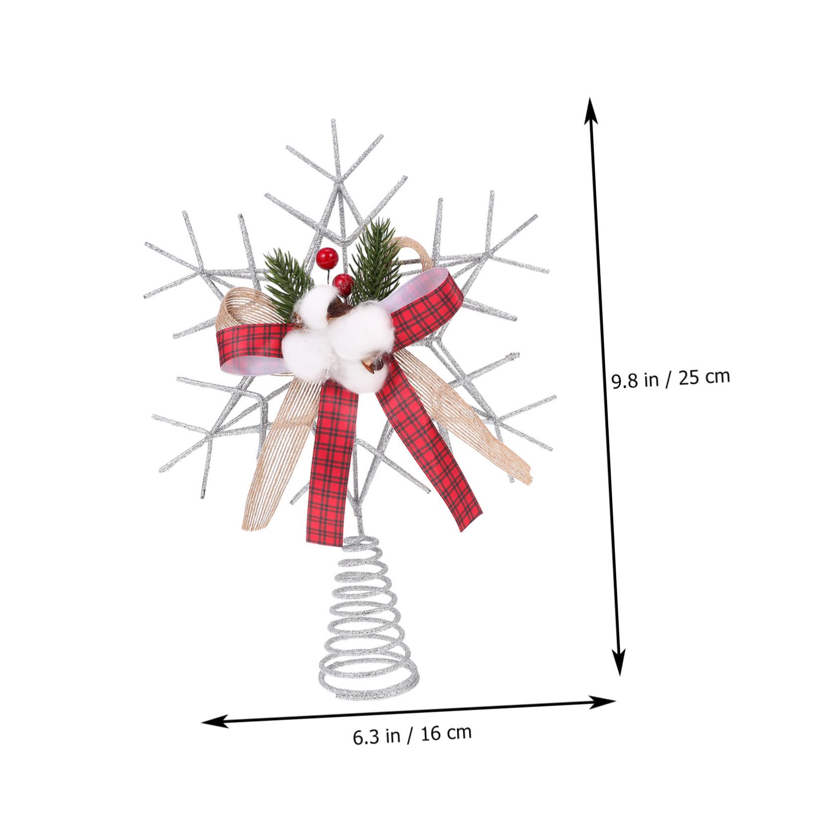 Schmiedeeiserne Weihnachtsbaumspitze Stern Metall Dekoration 25x32cm Silberfarbene Baumspitze Für Weihnachtsbaum Deko Und Festliche Wohnatmosphäre