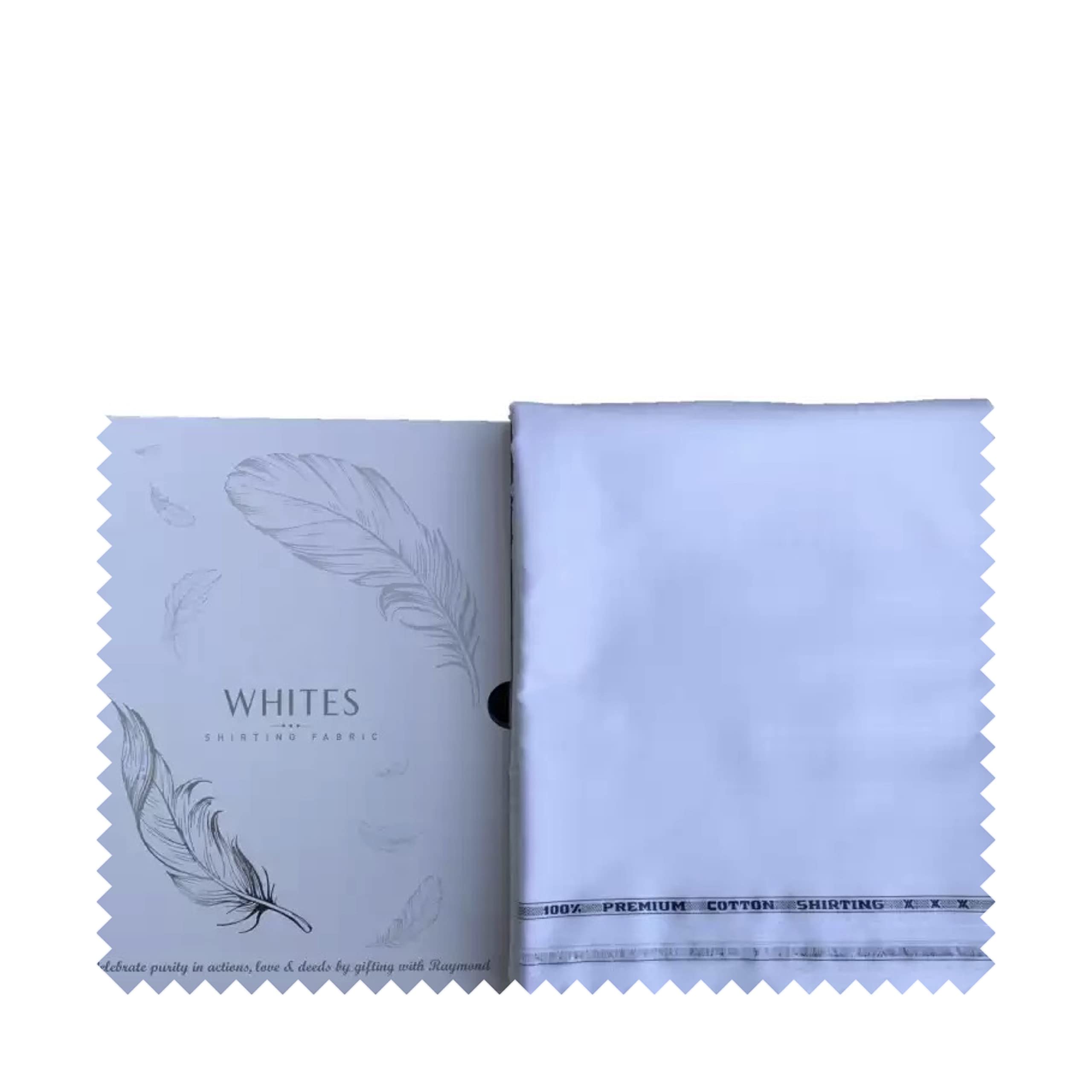 raymond 100% Cotton Shirting Fabric Box (1.6 Meters, All Weather Fabric, Unstitched, Self Design), White-picture-23