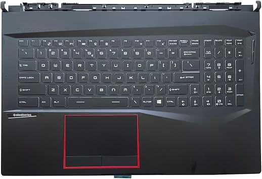 New Replacement for MSI GE75 Raider 8RE 9SE 10SF MS-17E2 MS-17E9 Laptop Upper Case Palmrest Per-Key RGB Backlit Keyboard No Touchpad Assembly Part S1N3EUS2B2SA