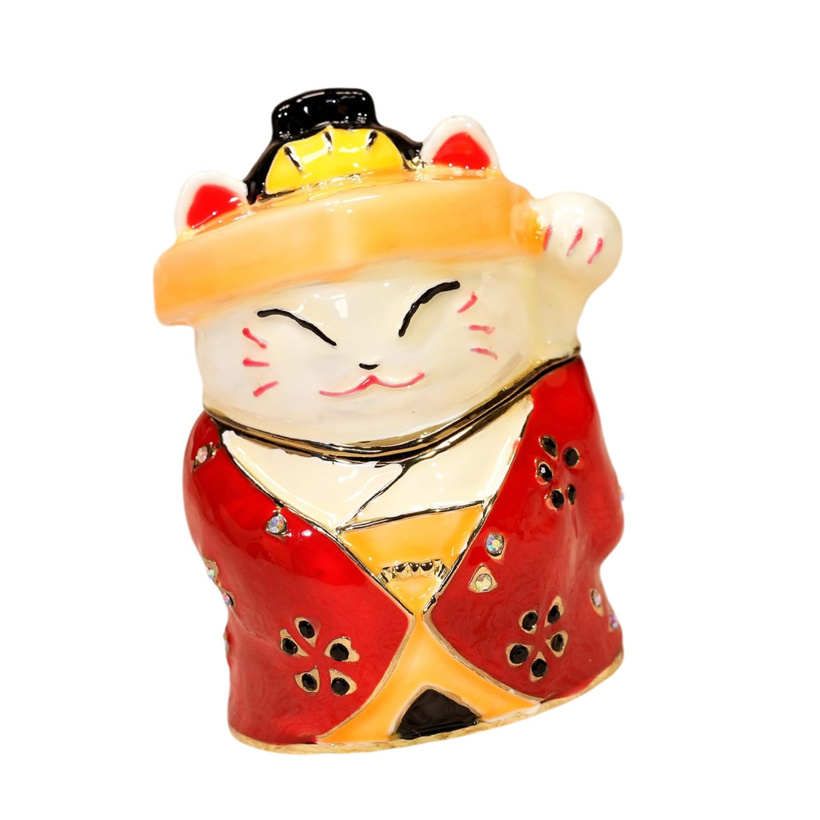 RGYBAO Artistic Enameled Finished Cats Shaped Jewelry Container Cats Trinket Box Great for Individual Use or Present Alloy Jewelry Organizers