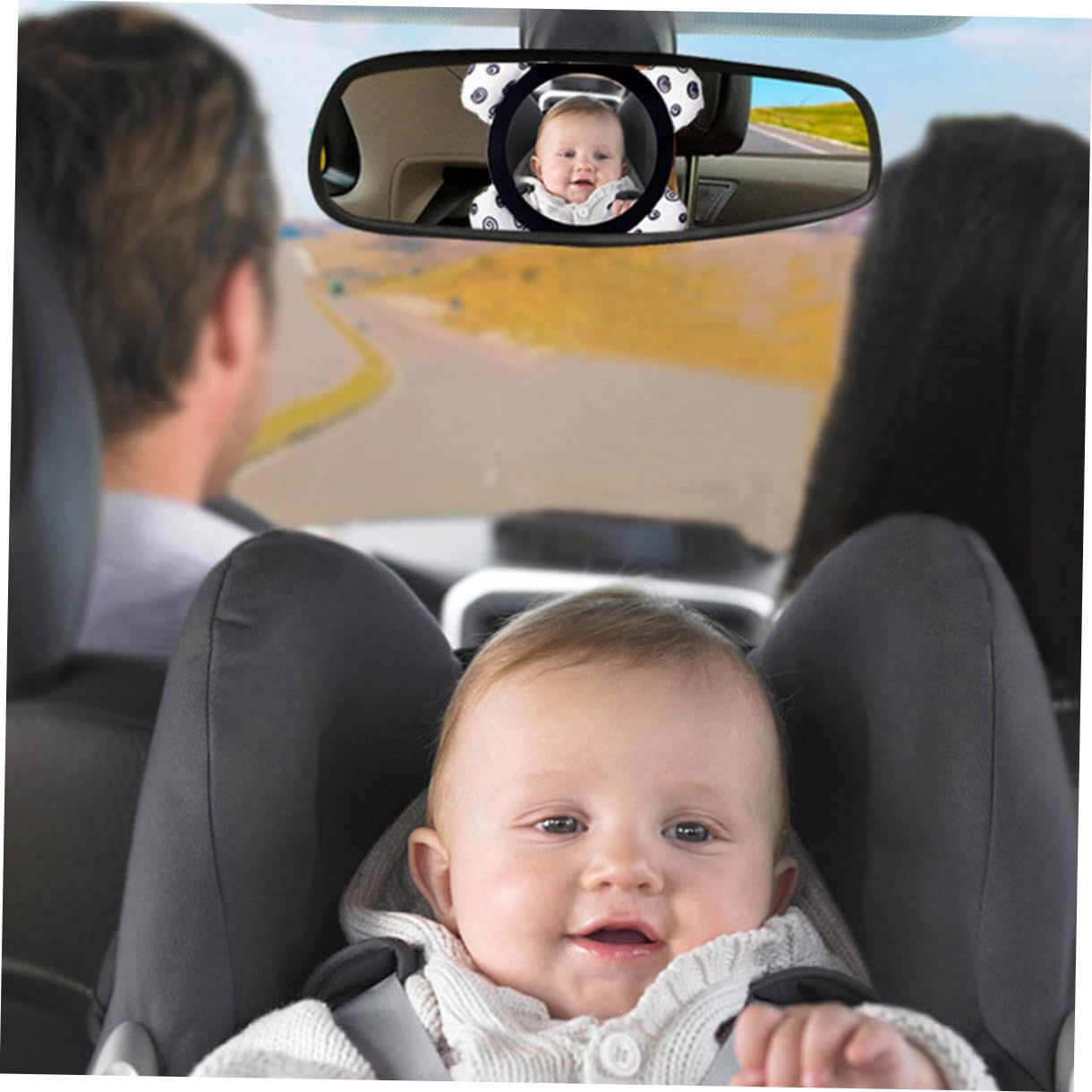 UPKOCH Lot De 3 Rétroviseurs De Sécurité Pour Bébé Pour Siège Arrière Pour Voiture En Tissu Noir