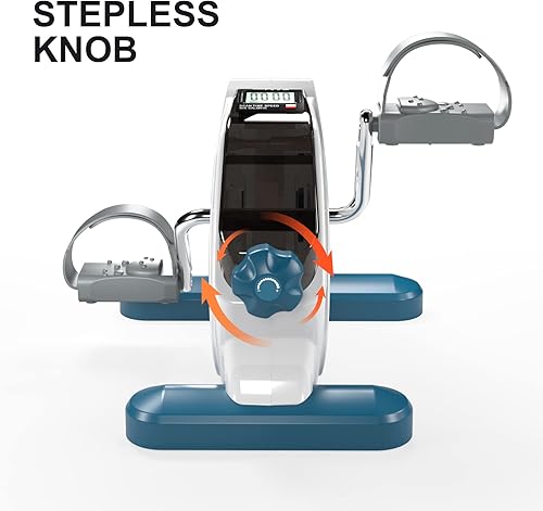 Miniatura 10 de TECHMOO Under Desk Bike Pedal Exerciser Portable Mini Home Exercise Bike with 5LBS Flywheel Sitting Peddler Exerciser for Seniors Legs and Arms