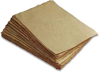 Watercolor Paper - Mixed Media Art Watercolor Paper - 150 GSM Thick Deckle Edge Virgin Cotton Handmade Paper 50 Sheets (9.5 x 6.5, Vintage)