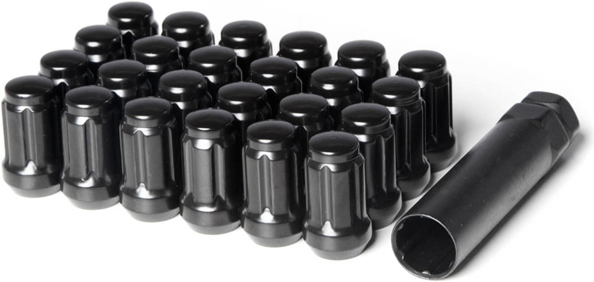 Black Spline Drive Jam Lug Nuts 12x1.5 24pc + Tool