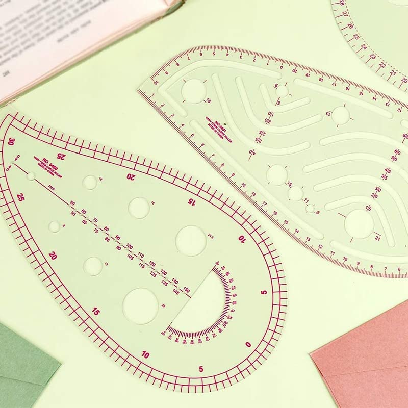 MIUSIE 4 Styles Sewing French Curve Ruler Measure Dressmaking Tailor Cutting Craft Scale Ruler and Sewing Supplies