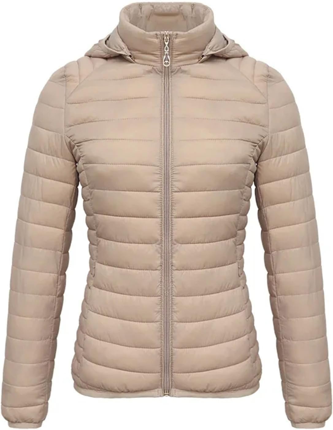 Ultra Light Padded Coat for Women Solid Lightweight Warm Outdoor Parka Detachable Hood