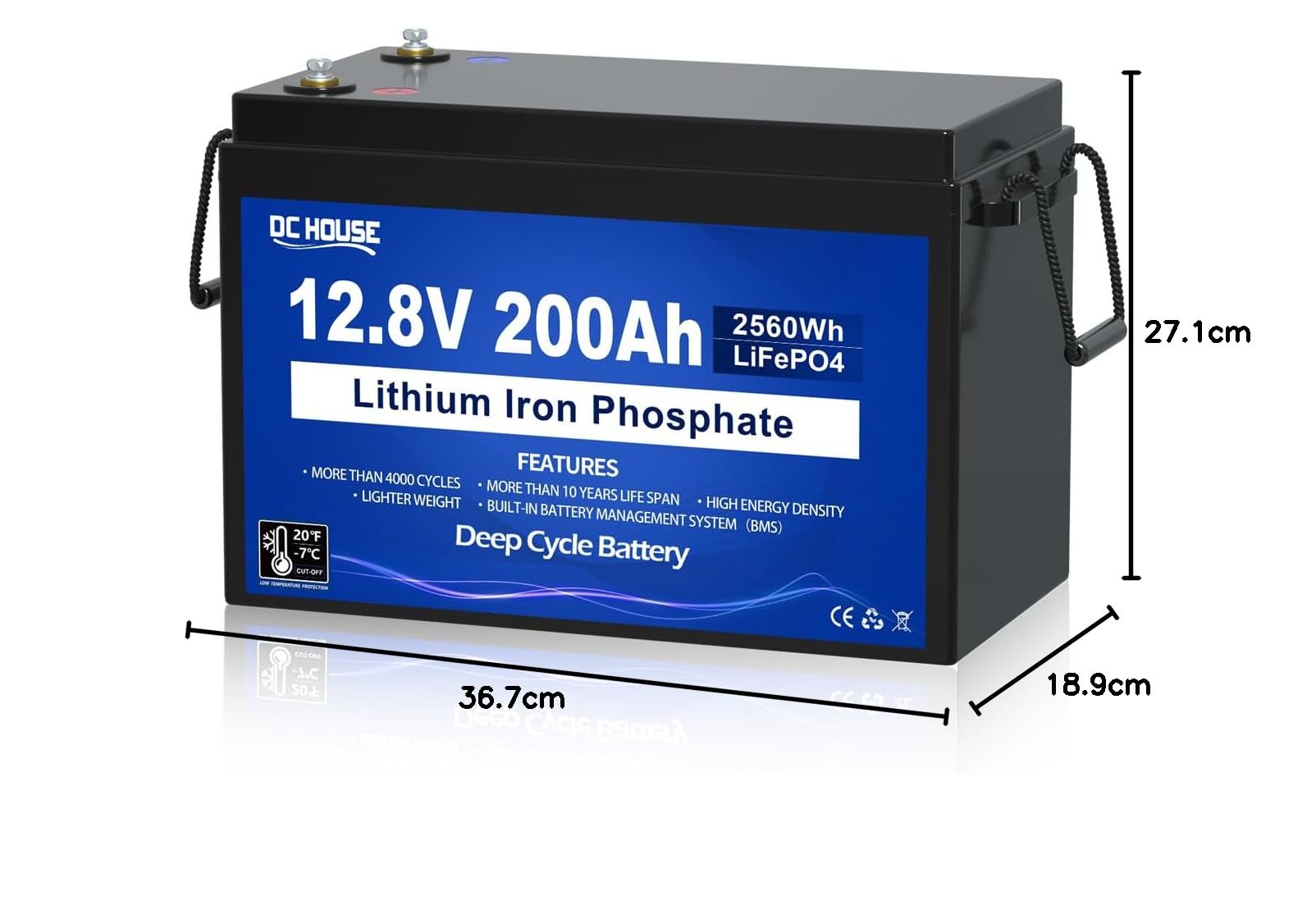 Akumulator LiFePO4 12 V, 200 Ah, ulepszona ochrona BMS 200 A, ochrona przed niską temperaturą, 4000-10000 cykli bateria litowa, idealna do samochodów kempingowych, instalacji solarnych, przyczep