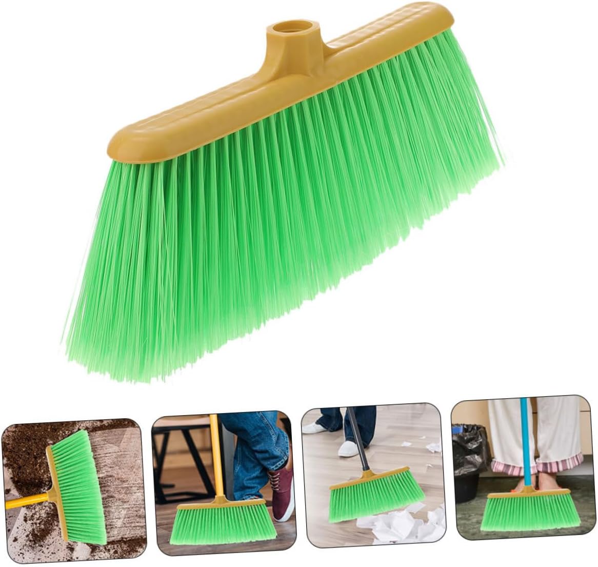 COLLBATH 2pcs Sweeper Replacement Part Broom Replacement Dense Bristle Design Plastic Broom Head for Home Office Restaurant