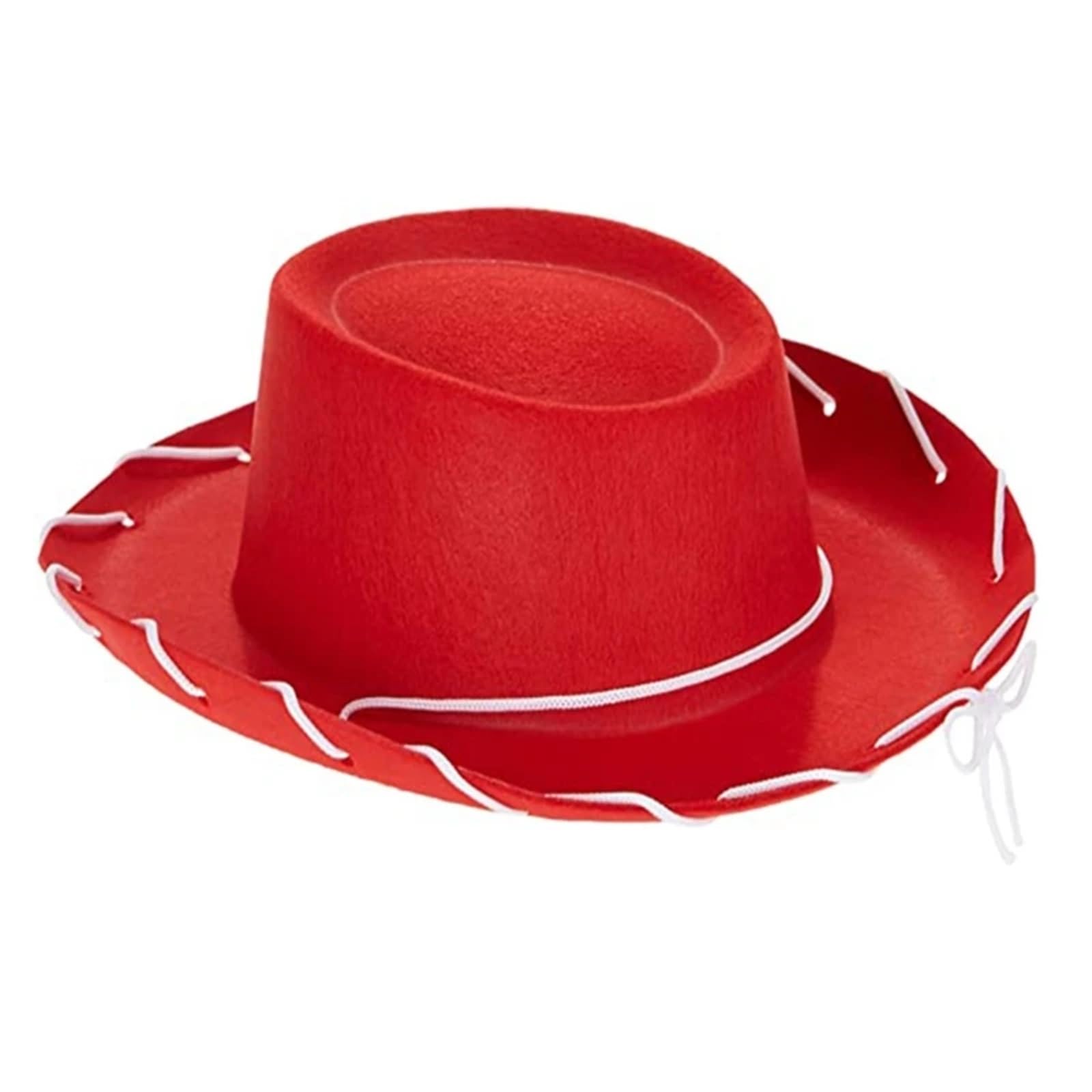 vrfvsdasAAS cowboy hat, Brown Red Felt Cowboy Hat Western Cowgirl Cap Fancy Dress Costume Child Outfit For Party Role(Red)