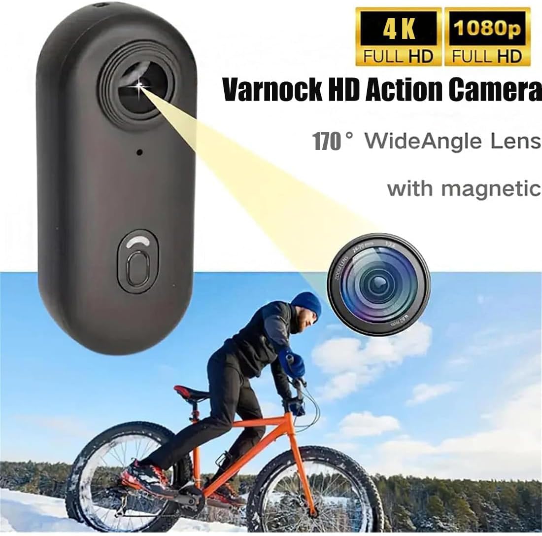 HD Action Camera, Motorcycle Camera, |POV Pro| Maximum 180-Minute Battery Life, 4K/1080P Magnetic Hands Free Body Cameras for Cycling, Diving, Vlogging and Pet Recording (Black, 1080P)
